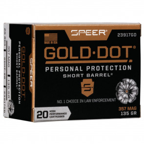 GOLD DOT SHORT BARREL PERSONAL PROTECTION 357 MAGNUM