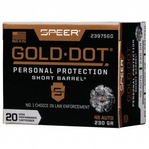 GOLD DOT SHORT BARREL PERSONAL PROTECTION 45 AUTO
