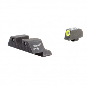 GLOCK LARGE FRAME HD NIGHT SIGHT SET - YELLOW FRONT OUTLINE - MODEL 20 / 21 / 21SF / 29 / 30