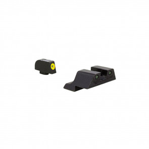 HD XR NIGHT SIGHTS - GLOCK SMALL FRAMES, FRONT YELLOW OUTLINE/GREEN TRITIUM, REAR BLACK OUTLINE/GREEN TRITIUM