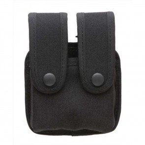 DOUBLE CASE WITH FLAPS FOR SINGLE ROW MAGS - NYLON, BLACK