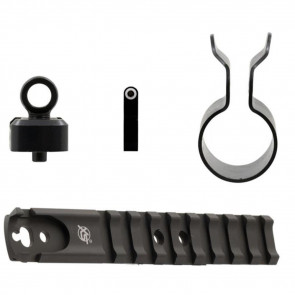 RAIL & SIGHT SET - MOSSBERG 500/590, STD BBL, GHOST RING & BANDED STD DOT SHOTGUN BEAD